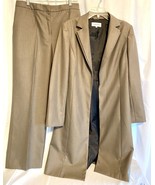 Vintage Calvin Klein Long Jacket and Pants Suit Size 12 Houndstooth Lined - £125.86 GBP