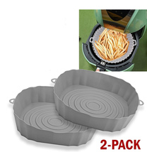 2Pieces Air Fryer Silicone Pot Baskets Liners Non-Stick Safe Oven Baking Tray  - £9.08 GBP