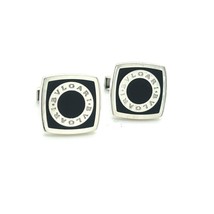 Bulgari Bvlgari Estate Onyx Cufflinks Silver B7 - £308.63 GBP