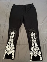 Roaman&#39;s Women&#39;s Plus Size Lace-Applique Leggings Size Large (18/20) - £27.74 GBP