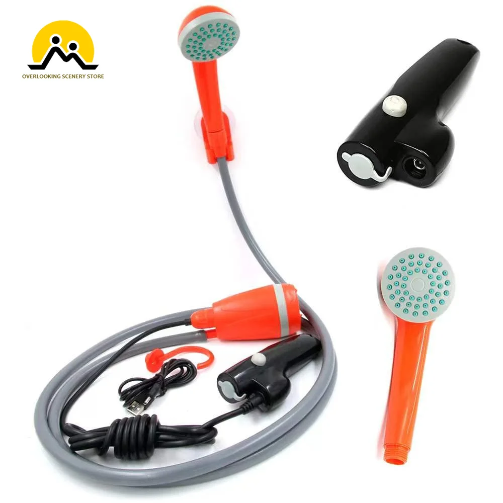 Outdoor Camping Shower Portable Camping Shower Pump Rechargeable Shower Head - £33.38 GBP