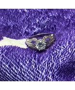 Elegant 18k white gold filled Silver Women's engagement ring Size 9  - $60.00