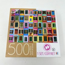Colorful Windows 500 Piece Jigsaw Puzzle Milton Bradley Ages 8 and up COMPLETE - $11.88