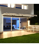 Aleko Motorized LED 13 x 10 ft. Half Cassette Retractable Awning, Ivory - $19,520.53 MXN