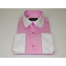 Men 100% Cotton Shirt CIERO MONTERO Turkey #STN 05 Pink/White Collar Slim Fit image 5