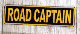 Road Captain Gold &amp; Black Iron On Sew On Embroidered Patch 3 1/2&quot;x1&quot; - $83.69 MXN