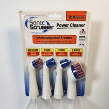 Sonic Scrubber Power Cleaner Interchangeable Brush Heads Bathroom Cleaning Tool - £8.30 GBP