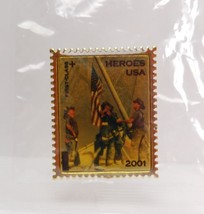 USPS 2001 Heroes USA Stamp Lapel Hat Pin Pinback Enameled Metal - £4.90 GBP