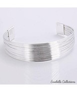 COLOR: Silver - Simplicity Silver Cuff Italian Design Bracelets design b... - $745.09 MXN