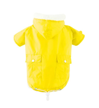 NEW Hi Vis Yellow Hooded Dog Coat Fleece Lined Parka Jacket sz XL 15 in.... - £8.24 GBP