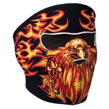 EL Sport Blazing Flames Eagle Orange on Black Neoprene Face Mask Patriot... - £14.93 GBP