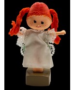 Vintage Thumb Push Button Puppet Toy Collapsible Plastic Doll Girl Orang... - $430.82 MXN