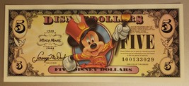 *Disney Dollars 2008 Bandleader Mickey $5 Bill NEW No Longer Distributed - £39.95 GBP