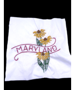 Maryland Embroidered Quilted Square Frameable Art State Needlepoint Vintage - €19,02 EUR
