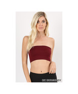  Dark Burgundy Tube Top   Crop Top Sexy Strapless Bandeau - £15.47 GBP