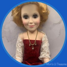 18-20 Inch Vintage Doll Jewelry • Rhinestone Doll Necklace Earrings Set - £11.52 GBP