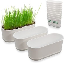 The Plant Window Box With Saucers 10 Sets Plastic Planters With Multiple - £29.83 GBP