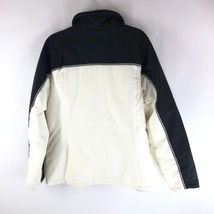 Eddie Bauer Womens Puffer Jacket Full Zip Pockets Colorblock Black White L - £15.45 GBP