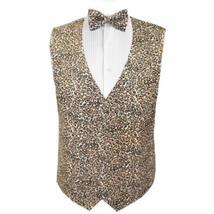 Cheetah Tuxedo Vest and Bow Tie Size Medium - £117.16 GBP