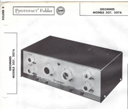 1957 GROMMES 207 207A Preamplifier 8 Channel Photofact MANUAL Tube Pream... - £7.75 GBP