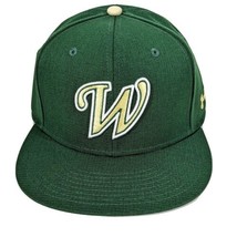 Green Hat W Warriors Tomahawk Size Medium Pro Shape On Field Under Armour - $30.03