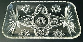 Star of David Mint Tray W/ Scalloped Edges Clear Glass 8.5&quot; x 5&quot; EAPC - £9.52 GBP