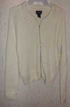 EXCELLENT WOMENS Abercrombie &amp; Fitch IVORY ZIP FRONT SWEATER  SIZE L - £20.14 GBP