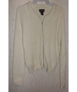 EXCELLENT WOMENS Abercrombie &amp; Fitch IVORY ZIP FRONT SWEATER  SIZE L - €21,88 EUR