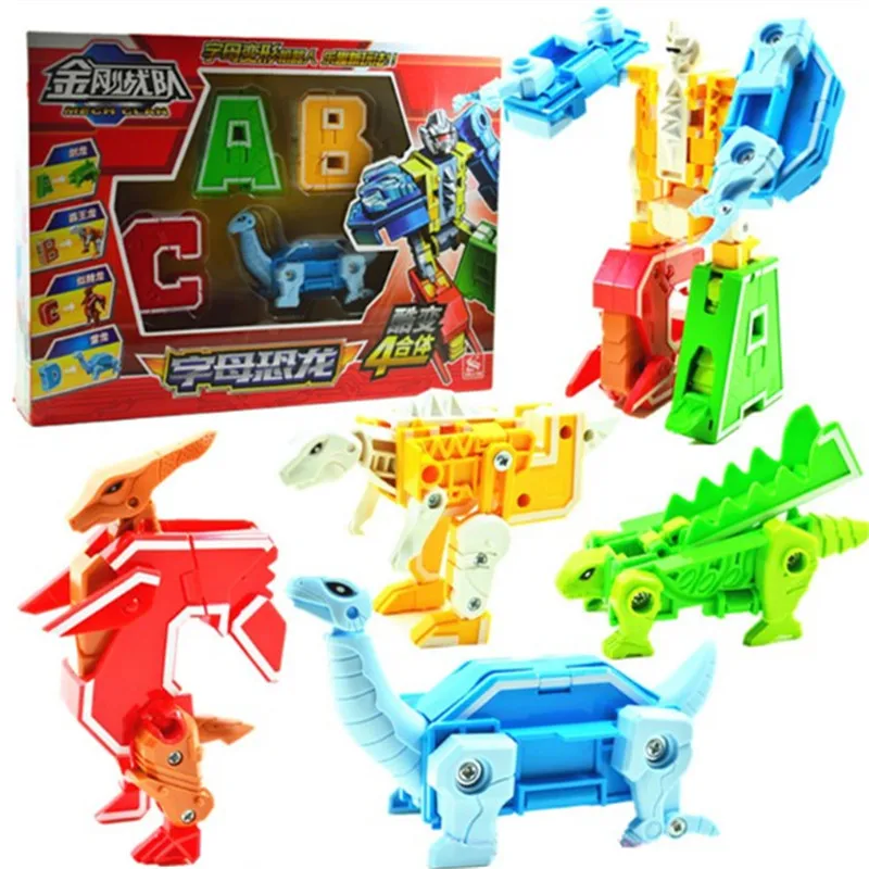 English Letter ABCDEFG Deformation Toys Alphabet Transformation Dinosaurs Animal - £21.11 GBP+