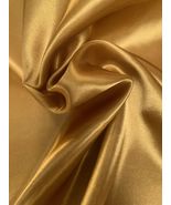 Gold 58/60&quot; Charmeuse Satin Fabric - £6.92 GBP