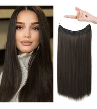 REECHO Invisible Wire Hair Extensions with Transparent Headband Adjustab... - £9.46 GBP