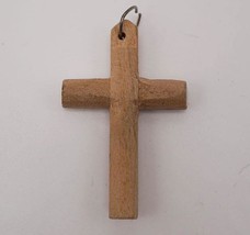 Religious Jesus Crucifix Cross Hand Carved Wood Pendant - £19.41 GBP