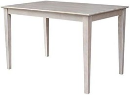 Dining Height Solid Wood Top Table, Washed Gray Taupe, By International - £337.30 GBP