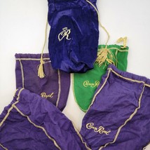 Set Of 5 Crown Royal Bags Purple Green Medium Large - £7.01 GBP