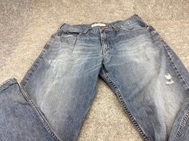 Lee Jeans Men&#39;s 34x32* Blue Modern Series Straight Leg Loose Fit L762 distressed - £11.64 GBP