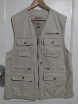 LL Bean Large Mens Travel Hunting Fishing Vest Beige (Bin LL) - $25.23