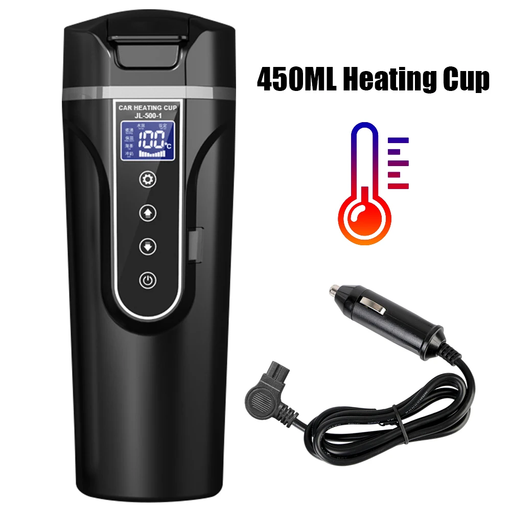 Heat Preservation LCD Display Electric Kettle Water Warmer Bottle Portable Car - £34.13 GBP