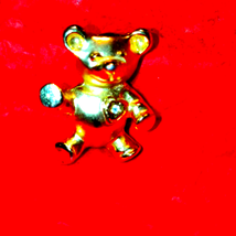 Lovely golden teddy bear brooch - £13.93 GBP