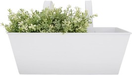 White Metal Rectangular Balcony Planter (Rd24) By Esschert Design Usa. - $32.97
