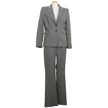 TAHARI Lt Gray Heather Stretch Cuffed Hem Pant Suit 14 - £111.64 GBP