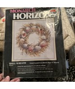 Printed Counted Cross Stitch Shell Wreath Horizons Monarch Vintage 1987 Kit - £8.17 GBP