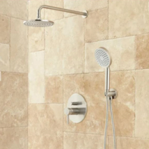 New Brushed Nickel Lattimore Shower System with Rainfall Shower Head and Hand Sh - £354.78 GBP