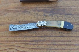 damascus custom made folding knife Laguiole Type From The Eagle CollectionM781 - £31.14 GBP