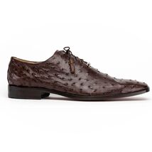 Criss Genuine Ostrich Quill Dress Shoes Oxford Brown image 2