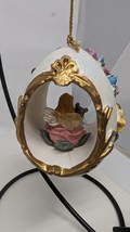 Open Resin ornate egg with  flowers roses Fairy Fae Diorama  Christmas - £11.04 GBP