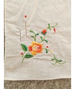 Vintage Antique Ladies Hankie Handkerchief Embroidered Red Orange Flower... - $15.31 CAD