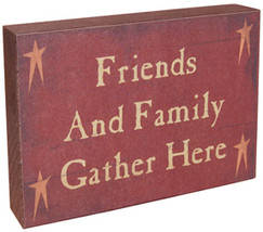  Wood Block  cwi1043-Family &amp; Friends Gather Here - £3.15 GBP