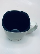 Corelle Hearthstone  White w/Black Inside Square Coffee Mugs Corning 14 oz EUC - £7.64 GBP