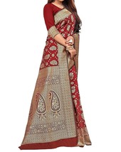 Vintage Women&#39;s Banarasi Silk Woven Saree sari Blouse piece Indian Traditional 1 - £28.40 GBP