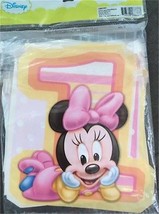 Disney Minnie Mouse 1st First Birthday Party Plastic Banner 1 Per Packag... - £5.49 GBP